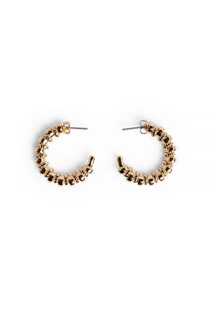 Gold Textured Half Hoops