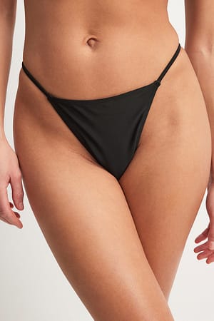 Black Thin Strap Bikini String