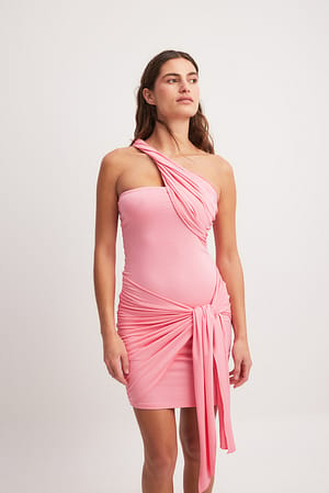 Pink Tie Mini Dress