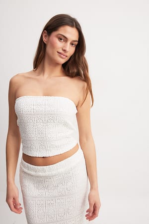 White Tube Crochet Top