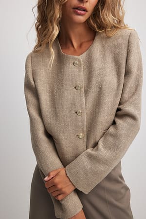 Beige Tweed Jacket