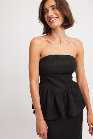 Black Tweed Tube Top