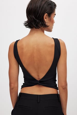 Black Twist Back Top