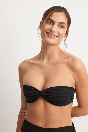 Black Twisted Bandeau Top