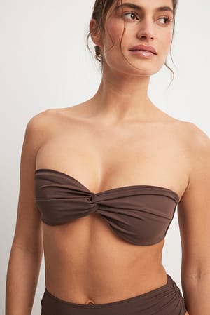 Brown Twisted Bandeau Top