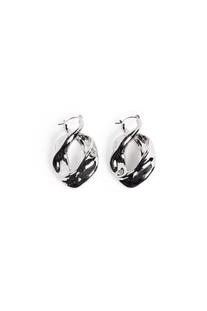 Silver Twisted Chunky Earrings