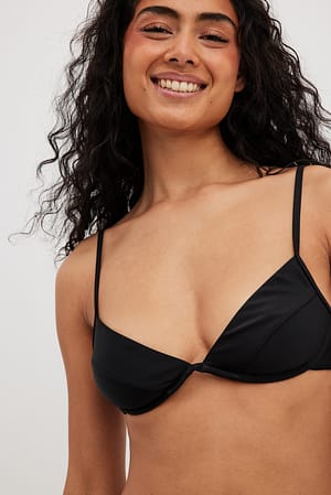 Black V-Wire Bikini Bra