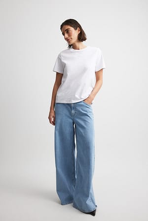 Light Blue Wide Low Waist Jeans