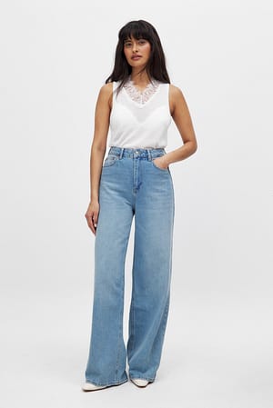 Light Blue Wide High Waist Jeans