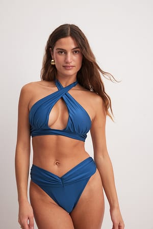 Dark Blue Wide Strap Bikini Panty