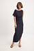 Woven One Sleeve Draped Detail Asymmetric Dress