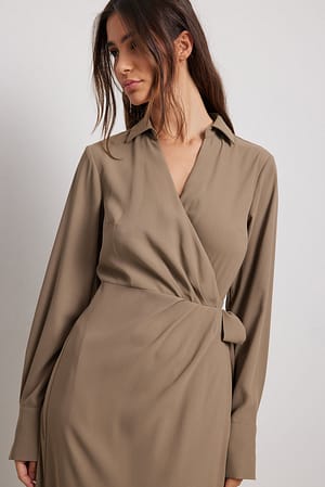 Nougat Wrap Midi Dress