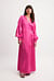 Wrap Satin LS Maxi Dress