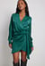 Wrap Satin Shirt Dress