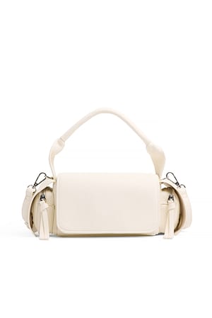 White Zip Detail Pocket Bag